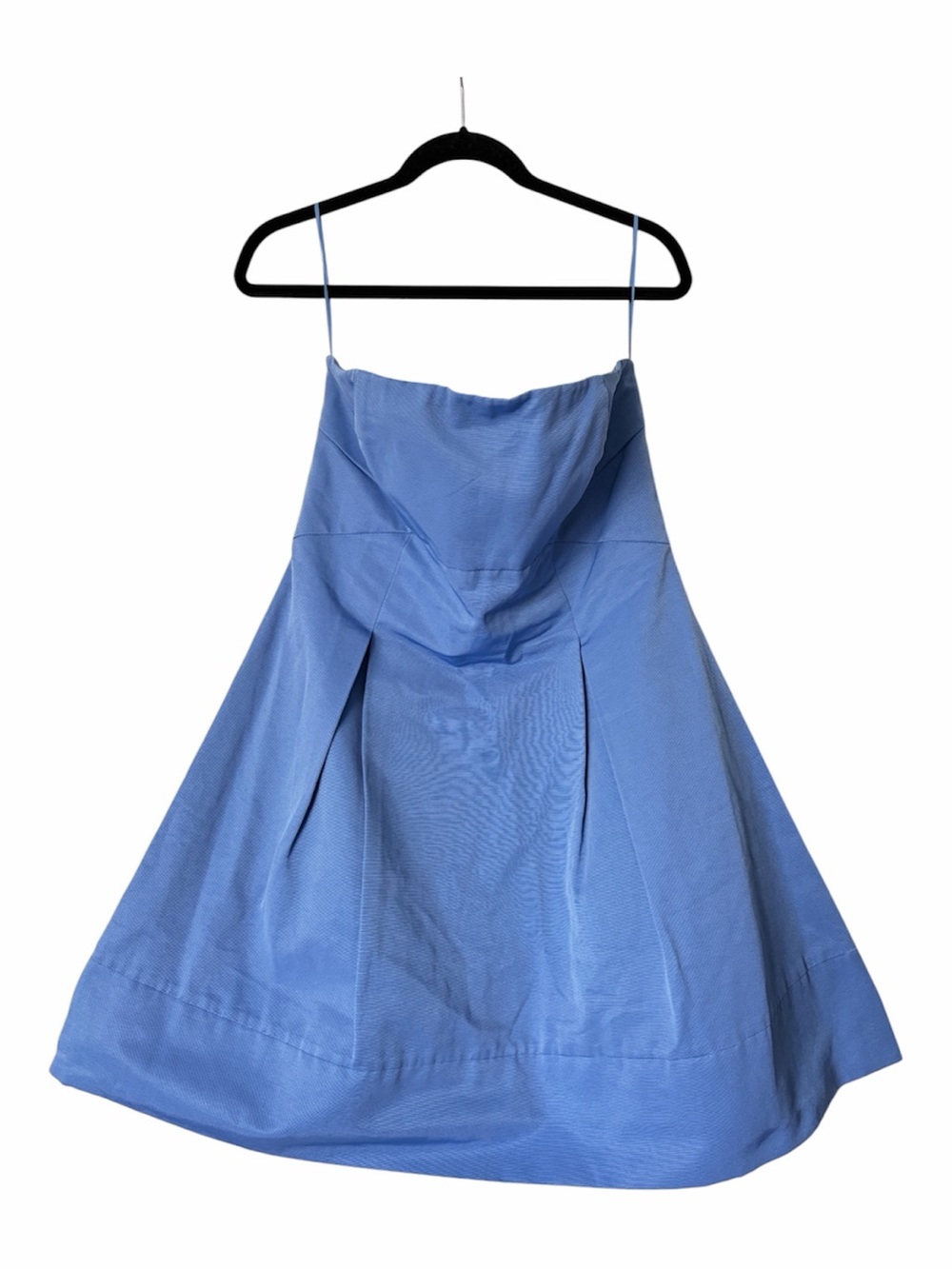 Blue Strapless Mini Dress with Spaghetti Straps